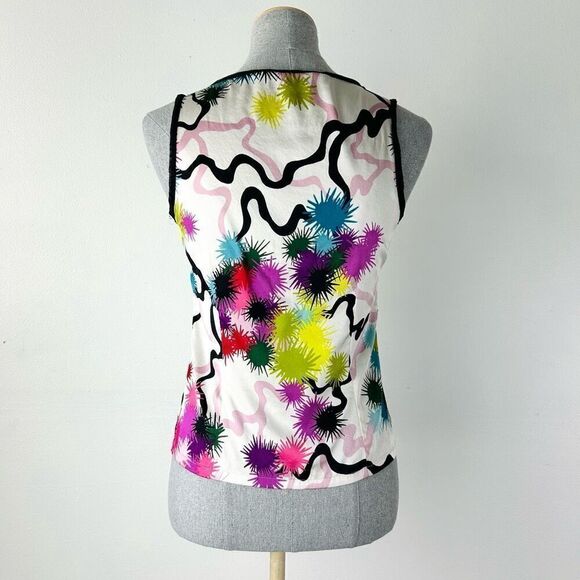 Trina Turk Silk Tank Funky Print Size 4 - Picture 4 of 7